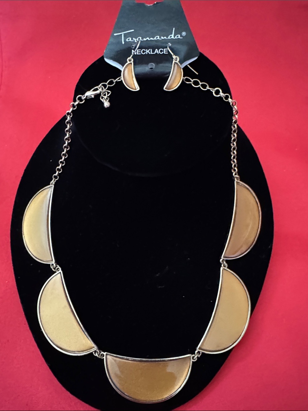 Tangerine Gold Crescent Necklace